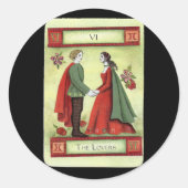 "The Lovers" tarotkaart Ronde Sticker (Voorkant)