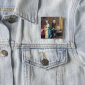 The Lovers' Tiff, 1872 (olie op het paneel) Vierkante Button 5,1 Cm (In situ)