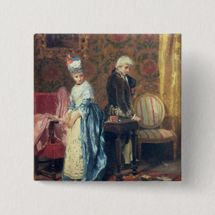 The Lovers' Tiff, 1872 (olie op het paneel) Vierkante Button 5,1 Cm