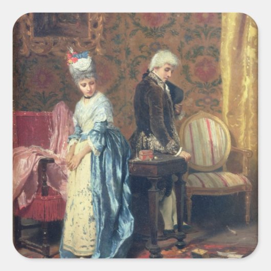 The Lovers' Tiff, 1872 (olie op het paneel) Vierkante Sticker (Voorkant)