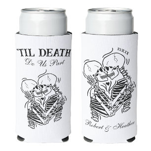The Lovers Til Death Gothic Bruiloft gepersonalise Seltzer Blikjeskoeler