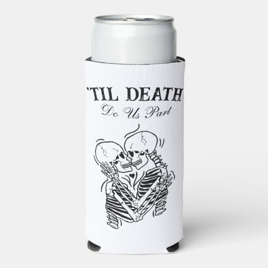 The Lovers Til Death Gothic Bruiloft gepersonalise Seltzer Blikjeskoeler (Seltzer Voorkant)