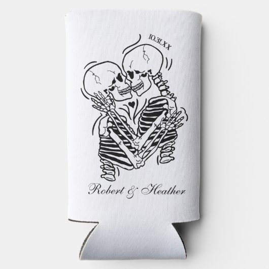 The Lovers Til Death Gothic Bruiloft gepersonalise Seltzer Blikjeskoeler (Achterkant)
