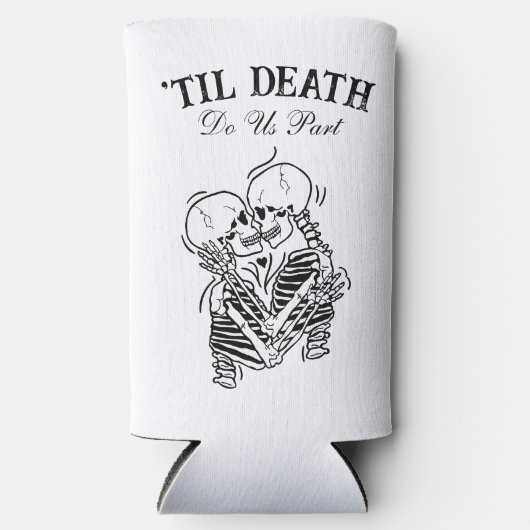 The Lovers Til Death Gothic Bruiloft gepersonalise Seltzer Blikjeskoeler (Voorkant)