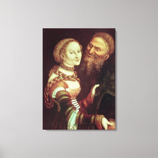 The Lovesick Old Man, 1553 (olie op het paneel) Canvas Afdruk (Voorkant)