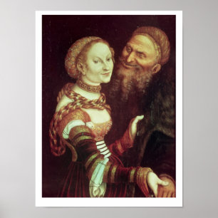 The Lovesick Old Man, 1553 (olie op het paneel) Poster