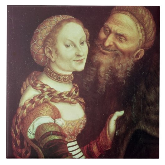 The Lovesick Old Man, 1553 (olie op het paneel) Tegeltje (Voorkant)