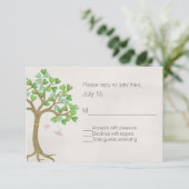 The Loving Tree Wedding RSVP-Kaart RSVP Kaartje (Staand voorkant)