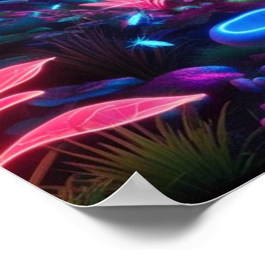 The Lumina Forest: Whispering Neon Lights Poster (Hoek)