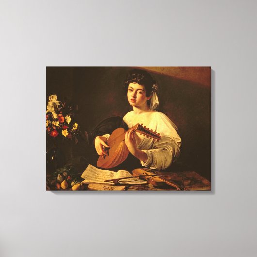The Lute Player, c.1595 Canvas Afdruk (Voorkant)