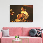 The Lute Player, c.1595 Canvas Afdruk (Insitu (Woonkamer))