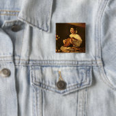 The Lute Player, c.1595 Vierkante Button 5,1 Cm (In situ)