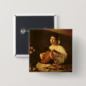 The Lute Player, c.1595 Vierkante Button 5,1 Cm (Voorkant /achterkant)