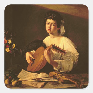 The Lute Player, c.1595 Vierkante Sticker