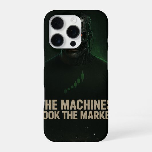 The Machines Took The Market – Cyber Trader Poster iPhone Hoesje (Achterkant)