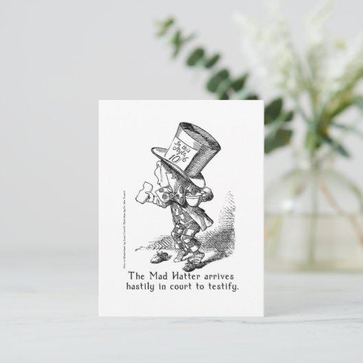 The Mad Hatter Arrives Hastily in de rechtbank doo Briefkaart (Staand voorkant)