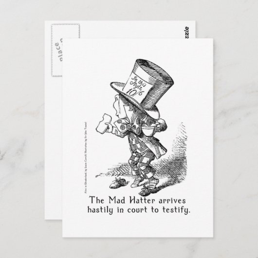 The Mad Hatter Arrives Hastily in de rechtbank doo Briefkaart (Voorkant / Achterkant)