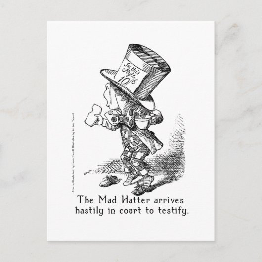 The Mad Hatter Arrives Hastily in de rechtbank doo Briefkaart (Voorkant)