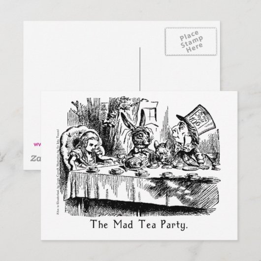 The Mad Tea Party Alice in Wonderland Card Briefkaart (Voorkant / Achterkant)