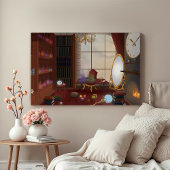 The Mage's Sanctuary - Enchanted Library Canvas Afdruk