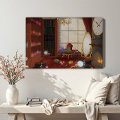 The Mage's Sanctuary - Enchanted Library Canvas Afdruk