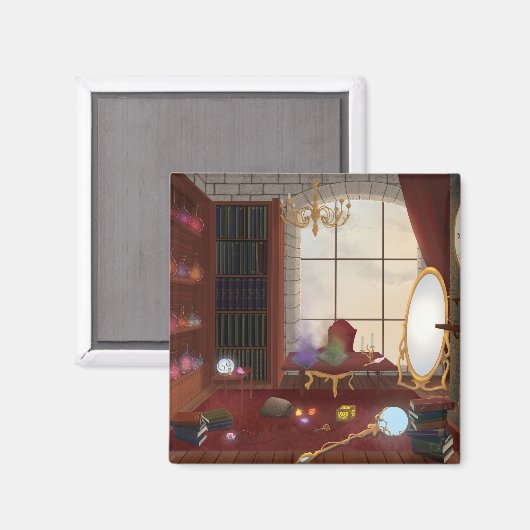 The Mage's Sanctuary - Enchanted Library Magneet (Voorkant / Achterkant)