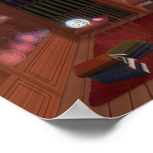 The Mage's Sanctuary - Enchanted Library Poster (Hoek)