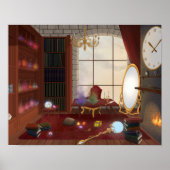 The Mage's Sanctuary - Enchanted Library Poster (Voorkant)
