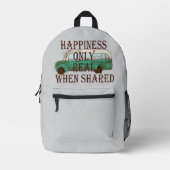 The Magic Bus: Happiness Only Real When Shared -  Bedrukte Rugzak (Voorkant)
