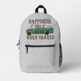 The Magic Bus: Happiness Only Real When Shared -  Bedrukte Rugzak