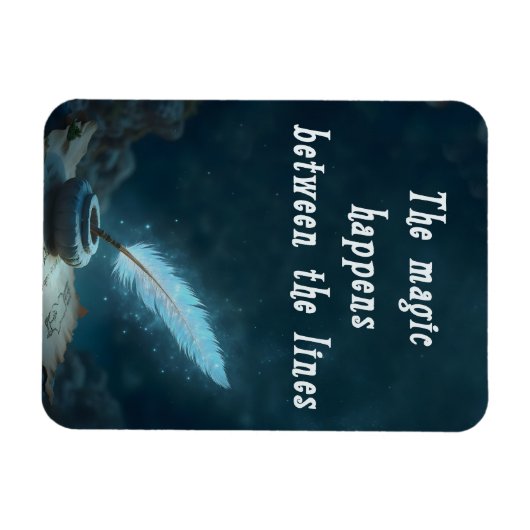 "The magic happens between the lines" Magneet (Horizontaal)