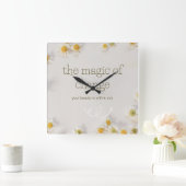 the magic of change , wall clock vierkante klok (Huis)