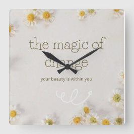 the magic of change , wall clock vierkante klok