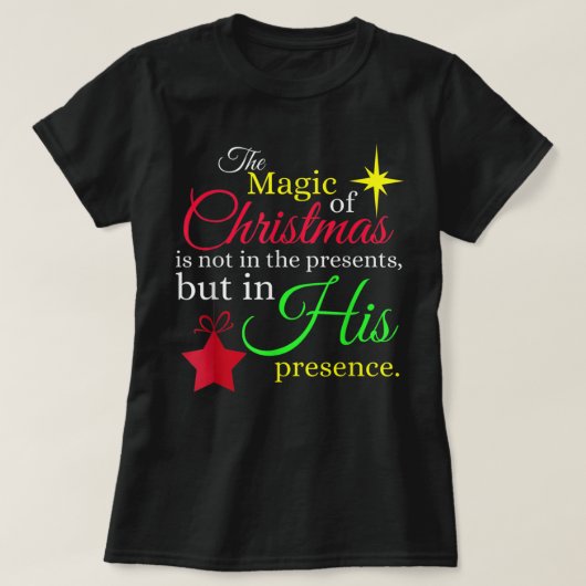 THE MAGIC OF CHRISTMAS Christian Jesus Birth T-shirt (Design voorkant)