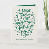 The Magic of Kerstbeige and Green Non-Photo Feestdagen Kaart (Voorkant)