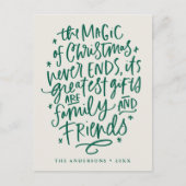 The Magic of Kerstbeige and Green Non-Photo Feestdagenkaart (Voorkant)