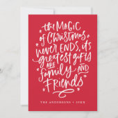 The Magic of Kerstred Non-Photo Feestdagenkaart (Voorkant)