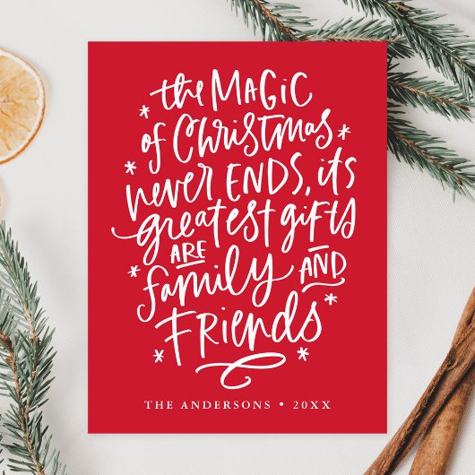 The Magic of Kerstred Non-Photo Feestdagenkaart