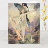 "The Magic of the Cobweb" Fairy Art van Charles Ro Kaart (Gele Bloem)