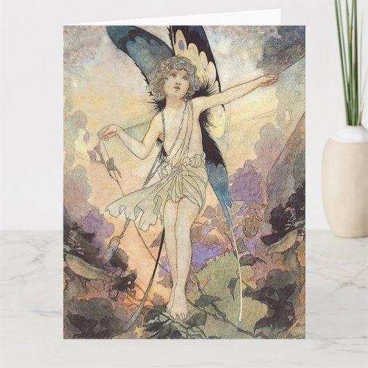 "The Magic of the Cobweb" Fairy Art van Charles Ro Kaart (Voorkant)
