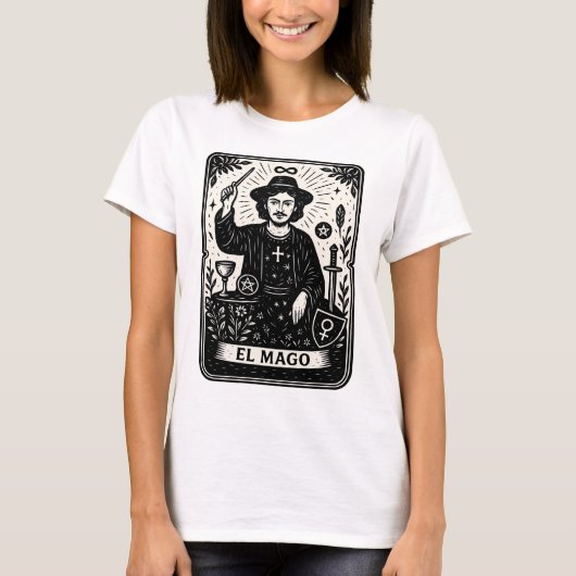 The Magician Tarot Card Print  T-shirt (Voorkant)