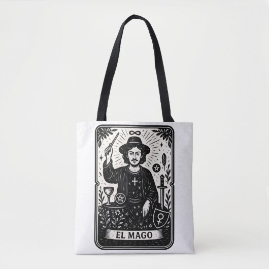 The Magician Tarot Card Print Tote Bag (Voorkant)