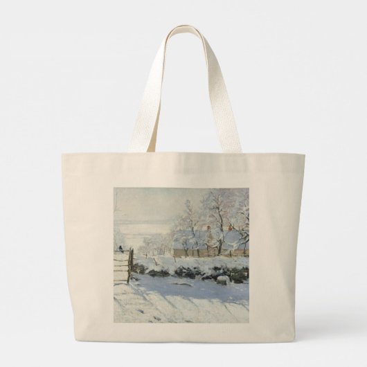 The Magpie van Claude Monet Grote Tote Bag (Achterkant)