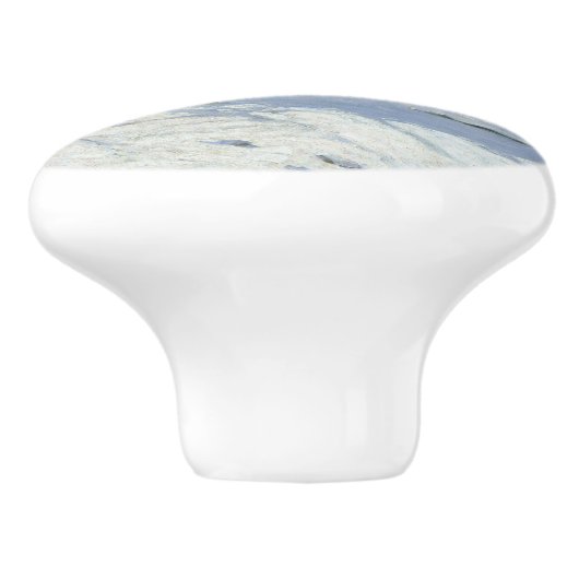 The Magpie van Claude Monet Keramische Knop (Zijkant)