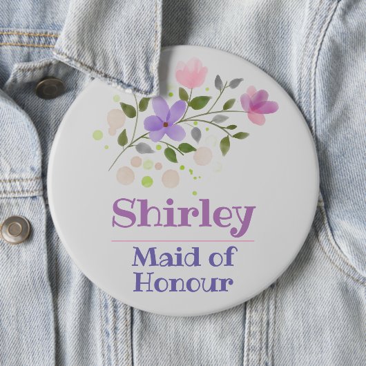 The Maid of Honor Button Badge (In situ)