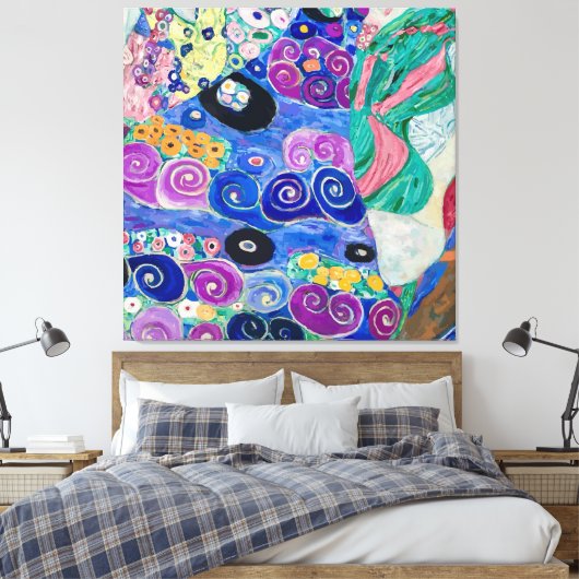 The Maiden door Gustav Klimt Canvas Afdruk (Insitu (Slaapkamer))