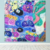 The Maiden door Gustav Klimt Canvas Afdruk (Insitu (Houten vloer))