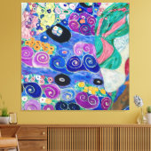 The Maiden door Gustav Klimt Canvas Afdruk (Insitu (Woonkamer))