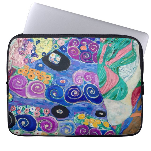 The Maiden door Gustav Klimt Laptop Sleeve (Voorkant)