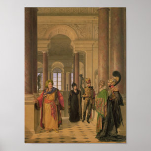 The Main Staircase of the Louvre, 1817 Poster